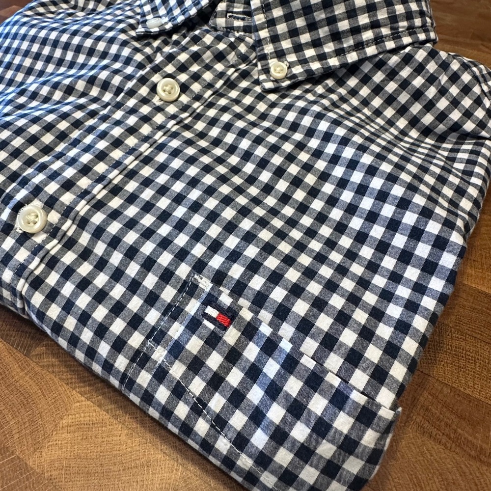 Tommy Hilfiger XXL Blue Gingham Check Classic Fit Button Down‎ Shirt - Picture 7 of 9